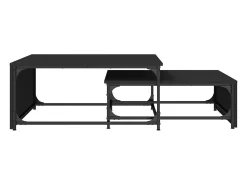 Mesas de centro de encastrar 2 pcs deriv.madeira/metal preto PT872573