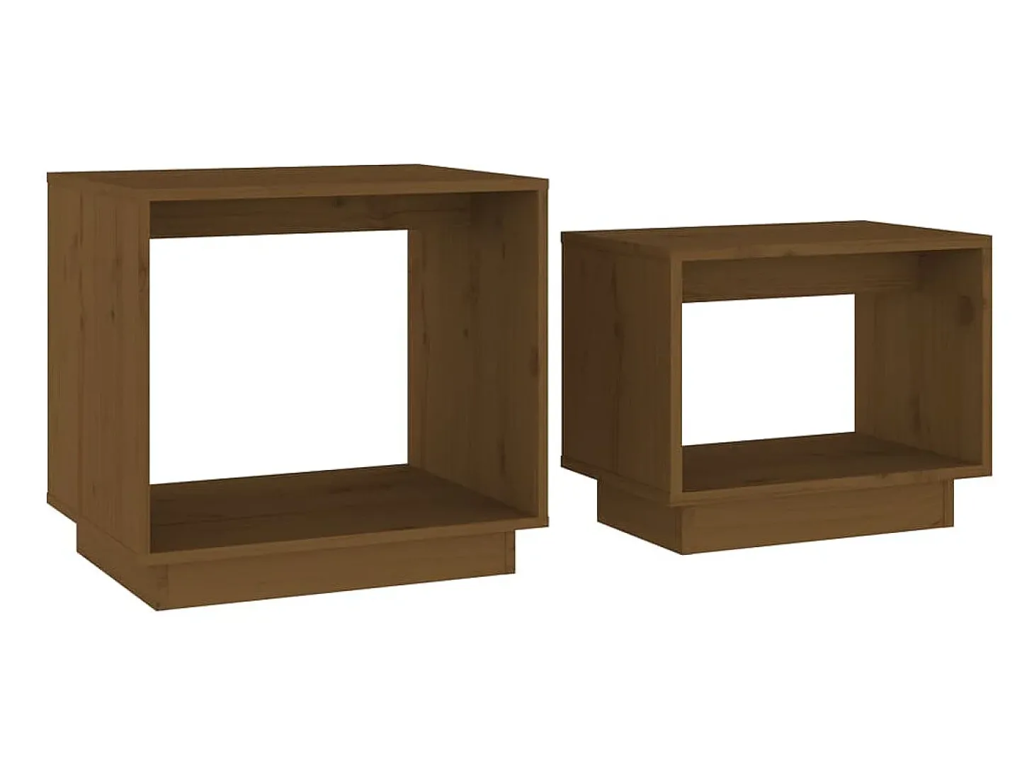 Mesas de centro de encastrar 2 pcs pinho maciço castanho mel PT981981