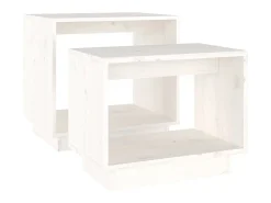 Mesas de centro de encastrar 2 pcs pinho maciço branco PT487401