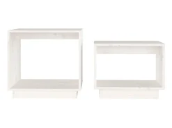 Mesas de centro de encastrar 2 pcs pinho maciço branco PT487401