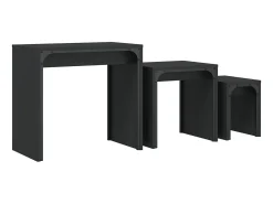 Mesas de centro de encastrar 3 pcs derivados de madeira preto PT866061
