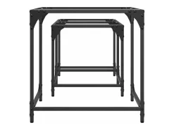 Mesas de centro encastrar 2 pcs c/ tampo vidro transparente aço