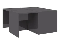 Mesas de centro 4pcs derivados de madeira cinza brilhante PT121801