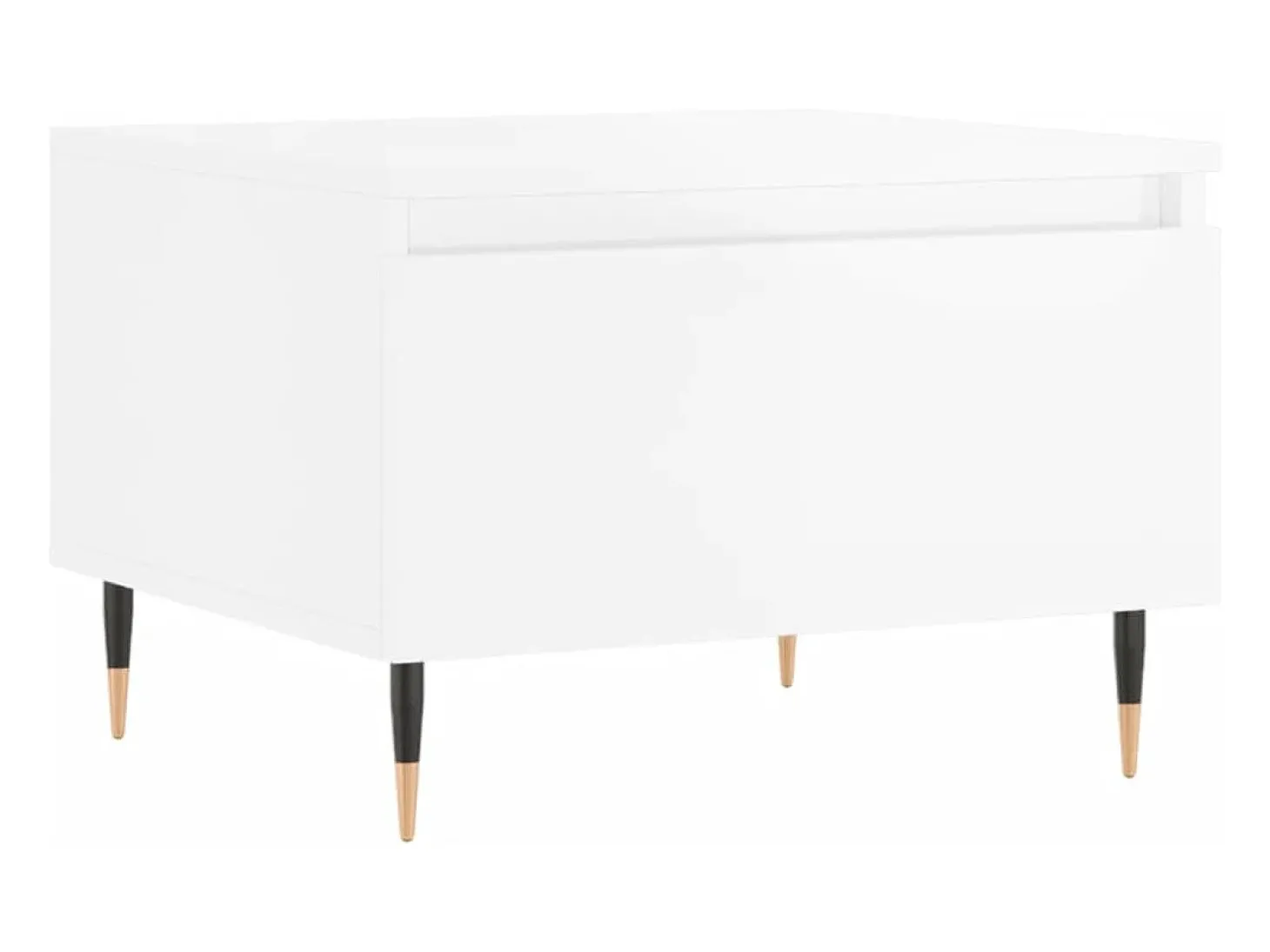 Mesas de centro 2pcs 50x46x35cm deriv. madeira branco brilhante
