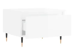 Mesas de centro 2pcs 50x46x35cm deriv. madeira branco brilhante