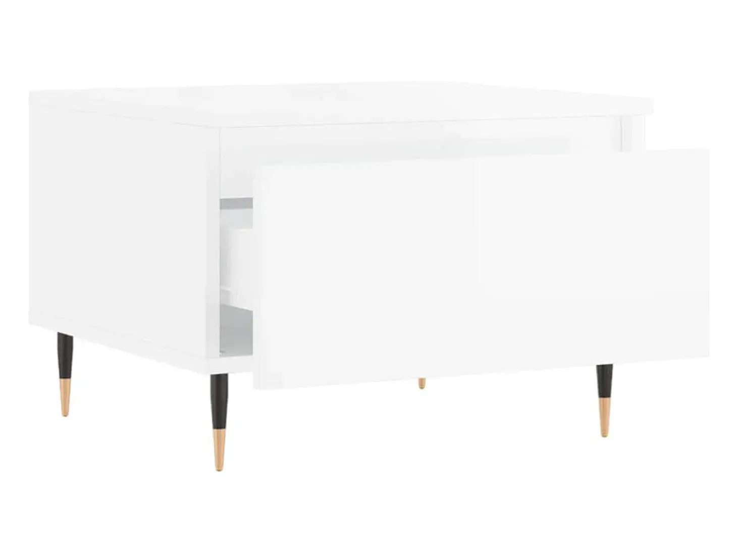 Mesas de centro 2pcs 50x46x35cm deriv. madeira branco brilhante