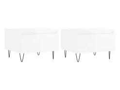 Mesas de centro 2pcs 50x46x35cm deriv. madeira branco brilhante PT353537