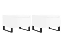 Mesas de centro 2pcs 50x46x35cm deriv. madeira branco brilhante PT684681