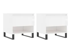 Mesas de centro 2pcs 50x46x50cm deriv. madeira branco brilhante PT582008