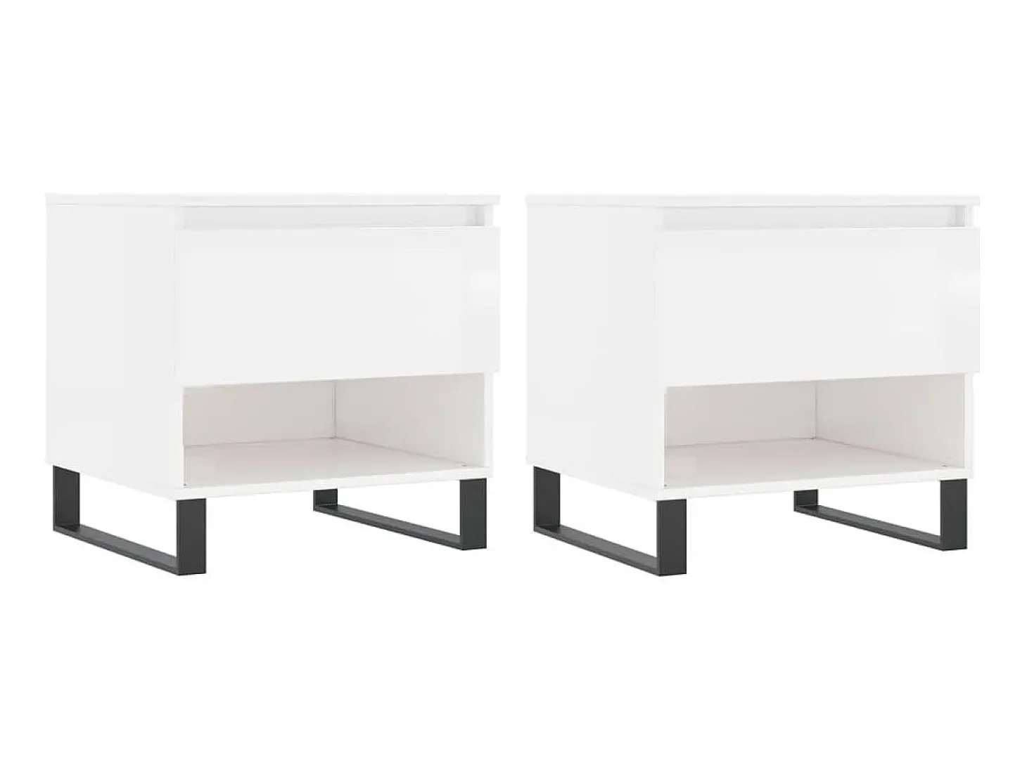 Mesas de centro 2pcs 50x46x50cm deriv. madeira branco brilhante PT582008