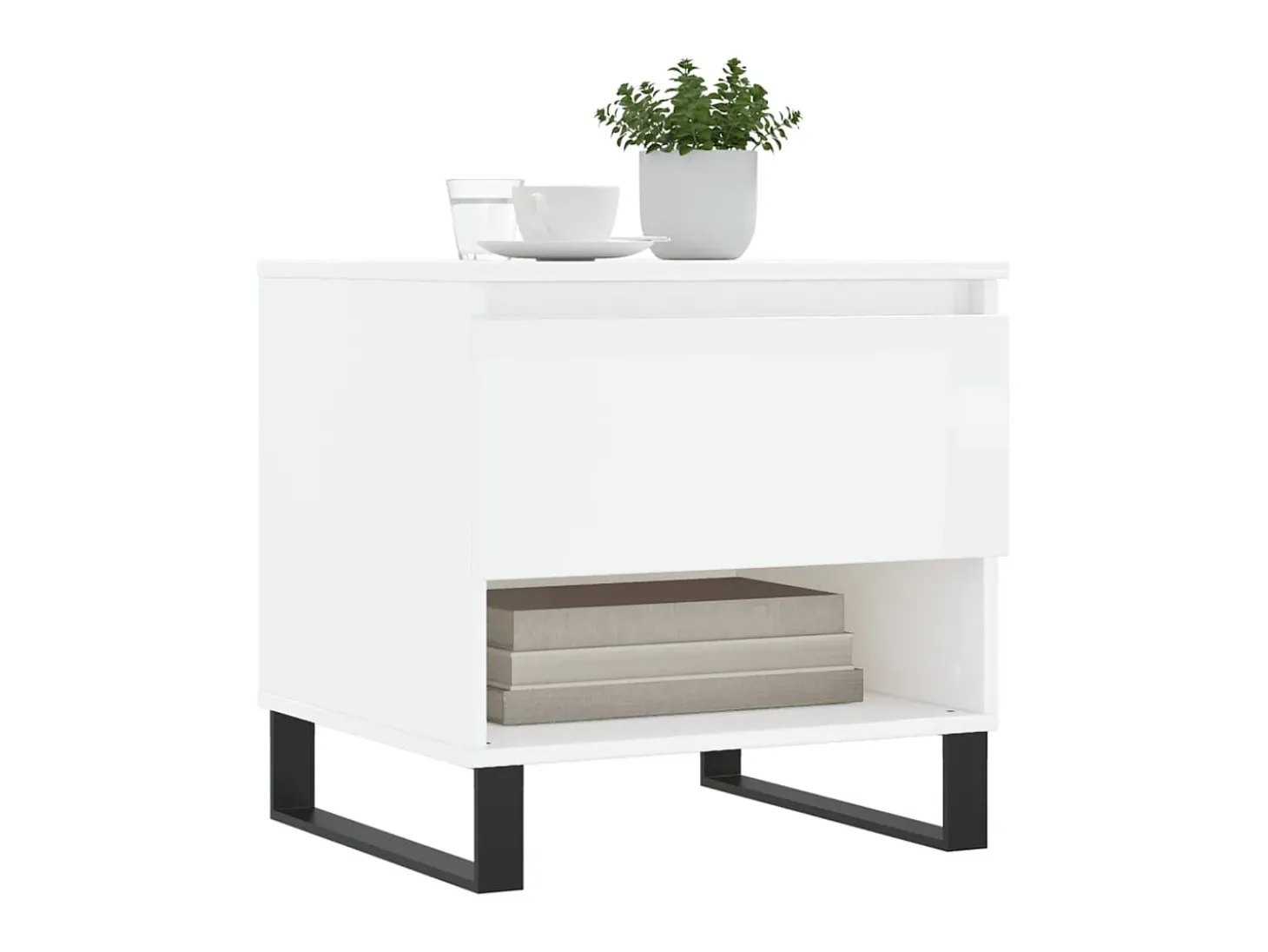 Mesas de centro 2pcs 50x46x50cm deriv. madeira branco brilhante PT582008
