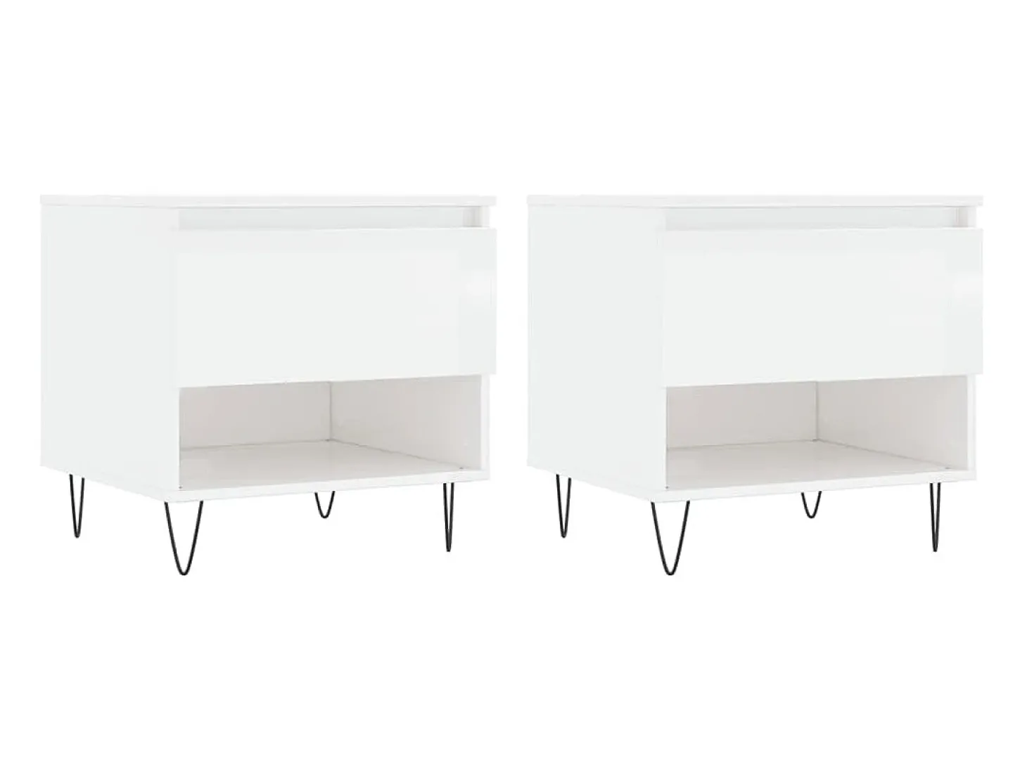 Mesas de centro 2pcs 50x46x50cm deriv. madeira branco brilhante PT908430