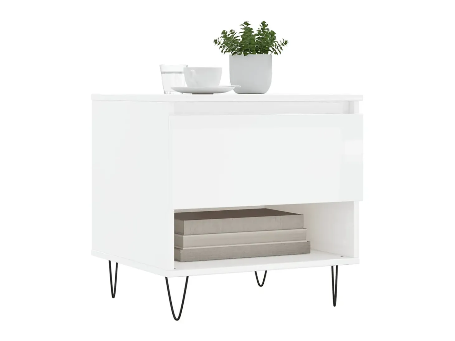 Mesas de centro 2pcs 50x46x50cm deriv. madeira branco brilhante PT908430