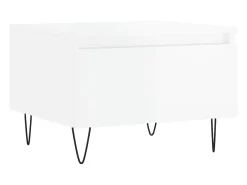 Mesas de centro 2pcs 50x46x35cm deriv. madeira branco brilhante