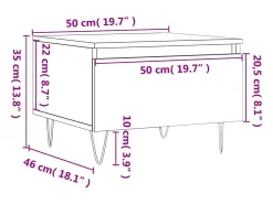 Mesas de centro 2pcs 50x46x35cm deriv. madeira branco brilhante