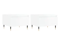 Mesas de centro 2pcs 50x46x35cm deriv. madeira branco brilhante PT488275