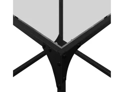 Mesas de encaixar 3 pcs c/ tampo vidro transparente aço