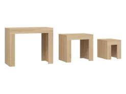 Mesas de encaixar 3 pcs contraplacado carvalho sonoma