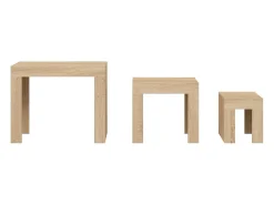 Mesas de encaixar 3 pcs contraplacado carvalho sonoma