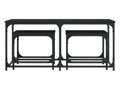 Mesas de encaixar 3 pcs derivados de madeira preto