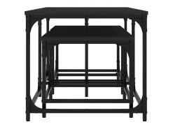Mesas de encaixar 3 pcs derivados de madeira preto