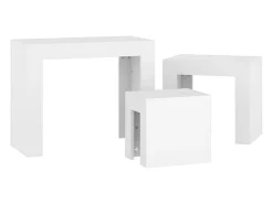 Mesas de encaixar 3 pcs derivados de madeira branco