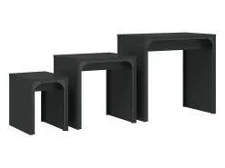 Mesas de encaixar 3 pcs derivados de madeira preto