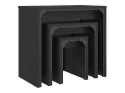 Mesas de encaixar 3 pcs derivados de madeira preto