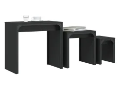 Mesas de encaixar 3 pcs derivados de madeira preto