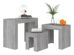 Mesas de encaixar 3 pcs deriv. madeira cinza sonoma