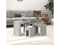Mesas de encaixar 3 pcs deriv. madeira cinza sonoma