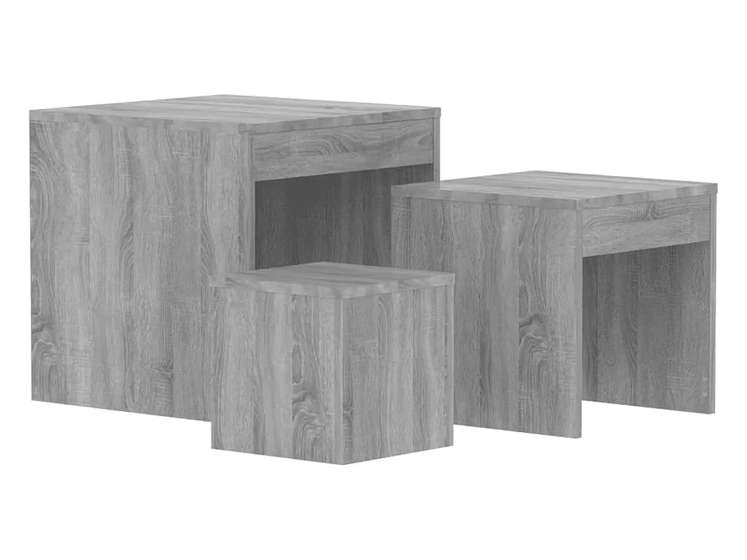 Mesas de encastrar 3 pcs derivados de madeira cinzento sonoma PT641623