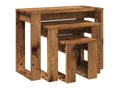 Mesas de encastrar 3 pcs derivados de madeira madeira velha