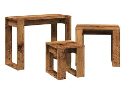 Mesas de encastrar 3 pcs derivados de madeira madeira velha