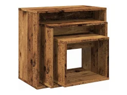 Mesas de encastrar 3 pcs derivados de madeira madeira velha