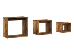 Mesas de encastrar 3 pcs derivados de madeira madeira velha