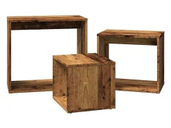 Mesas de encastrar 3 pcs derivados de madeira madeira velha