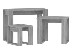 Mesas de encastrar 3 pcs derivados de madeira cinzento sonoma