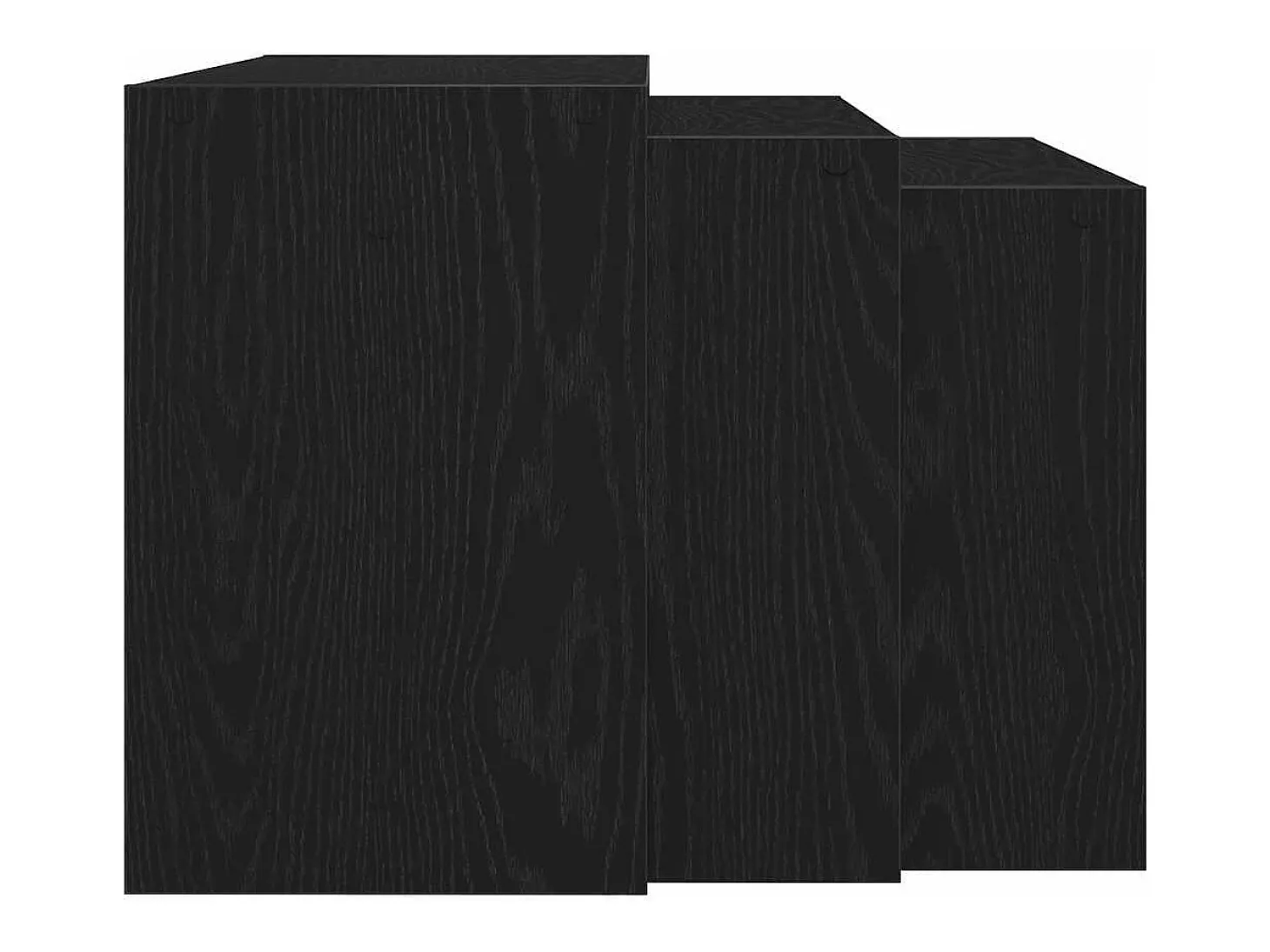 Mesas de encastrar 3 pcs derivados de madeira preto