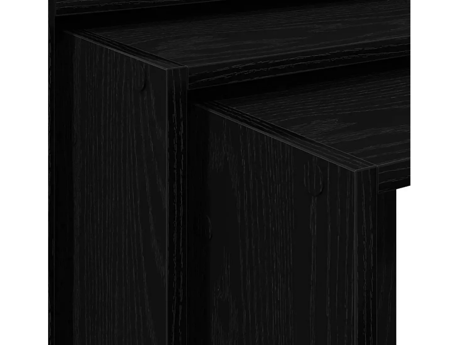 Mesas de encastrar 3 pcs derivados de madeira preto