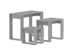 Mesas de encastrar 3 pcs derivados de madeira cinzento sonoma PT998360