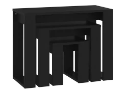 Mesas de encastrar 3 pcs madeira processada preto