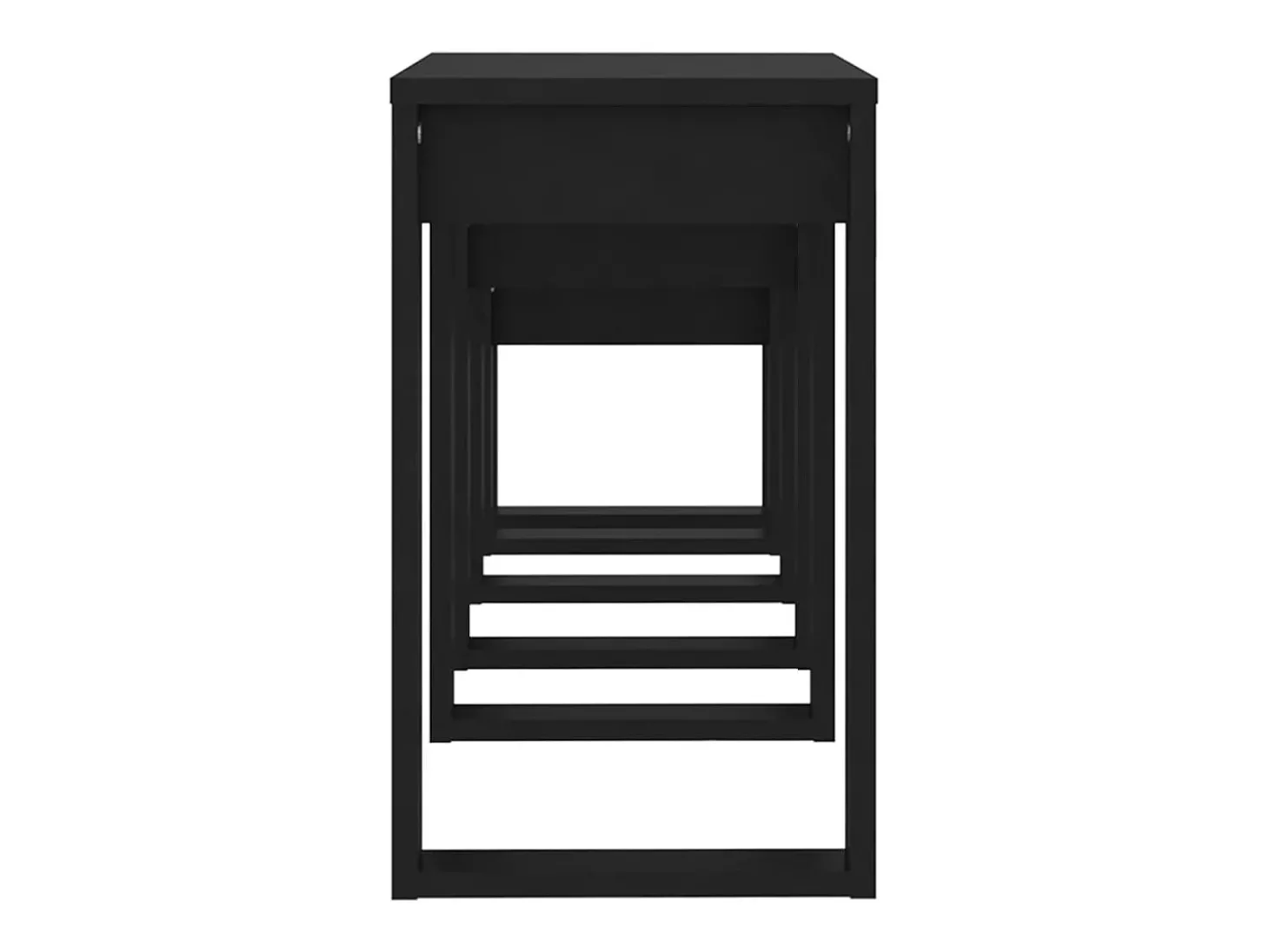 Mesas de encastrar 3 pcs madeira processada preto