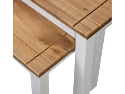 Mesas de encastrar 2 pcs madeira de pinho maciça Panama branco