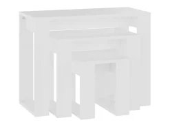 Mesas de encastrar 3 pcs madeira processada branco PT726777
