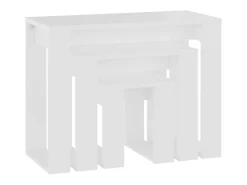 Mesas de encastrar 3 pcs madeira processada branco PT726777