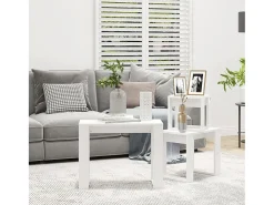 Mesas de encastrar 3 pcs madeira processada branco PT726777