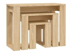 Mesas de encastrar 3 pcs madeira processada cor carvalho sonoma PT950896