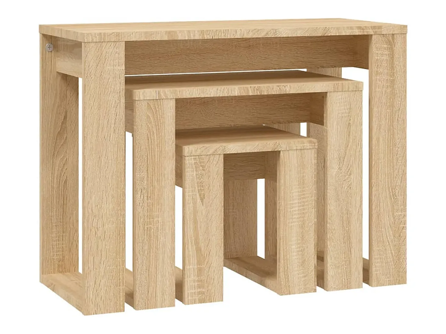 Mesas de encastrar 3 pcs madeira processada cor carvalho sonoma PT950896