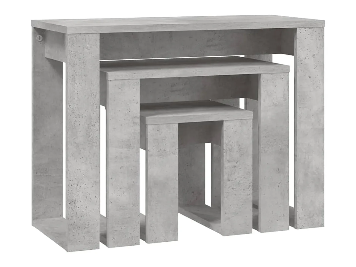 Mesas de encastrar 3 pcs madeira processada cinza cimento PT525960